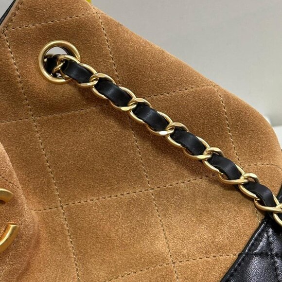 Brown Suede & Black Lambskin Hobo – Timeless Parisian-Inspired Style - Picture 5 of 6